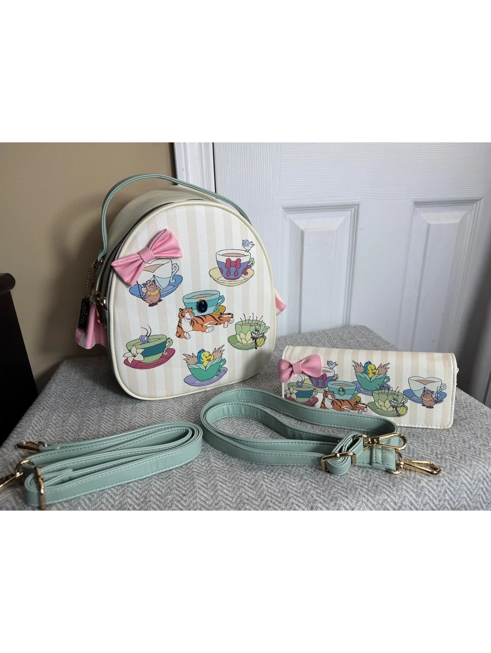 Bioworld Disney Tea Time Mini Backpack and Wallet Set